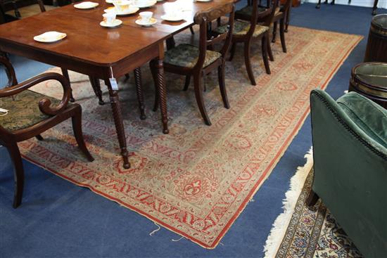 An early 20th century Tabriz Hadji Jalili carpet, 11ft 9in by 8ft 8in.